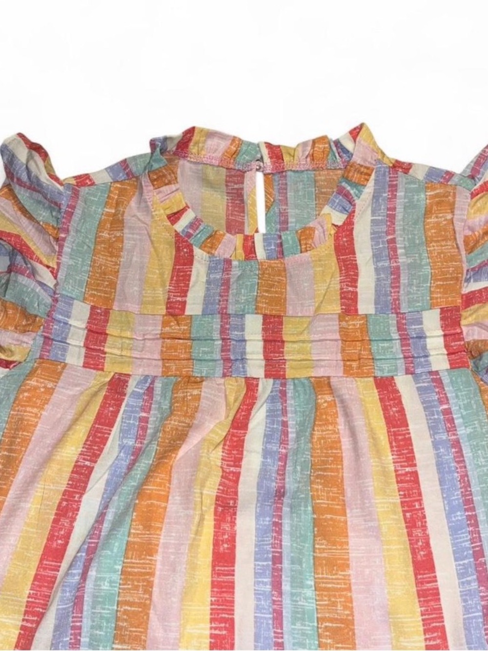 Striped Ruffle Sleeve Tank Top - Multi - Picture 4 of 6